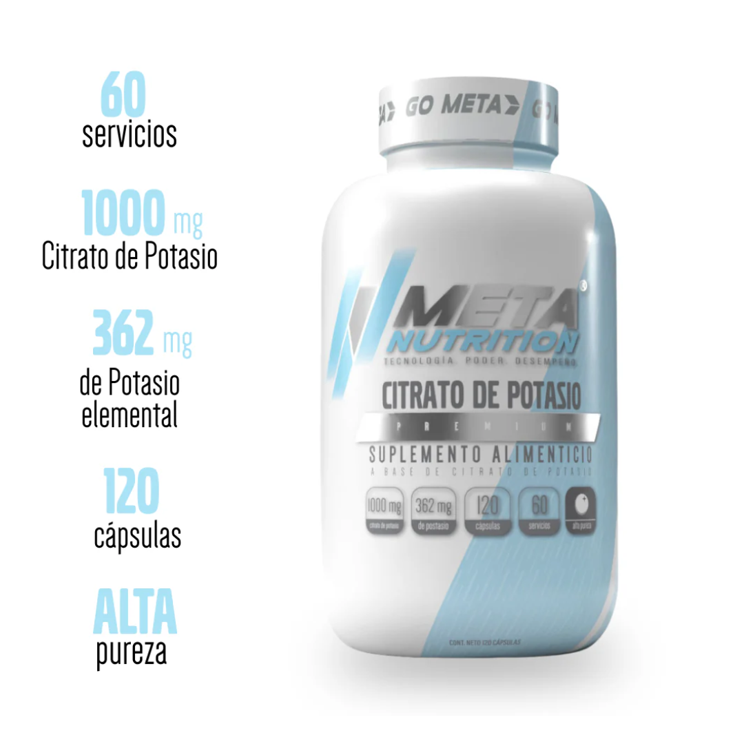 120 Caps | Citrato de Potasio Meta Nutrition