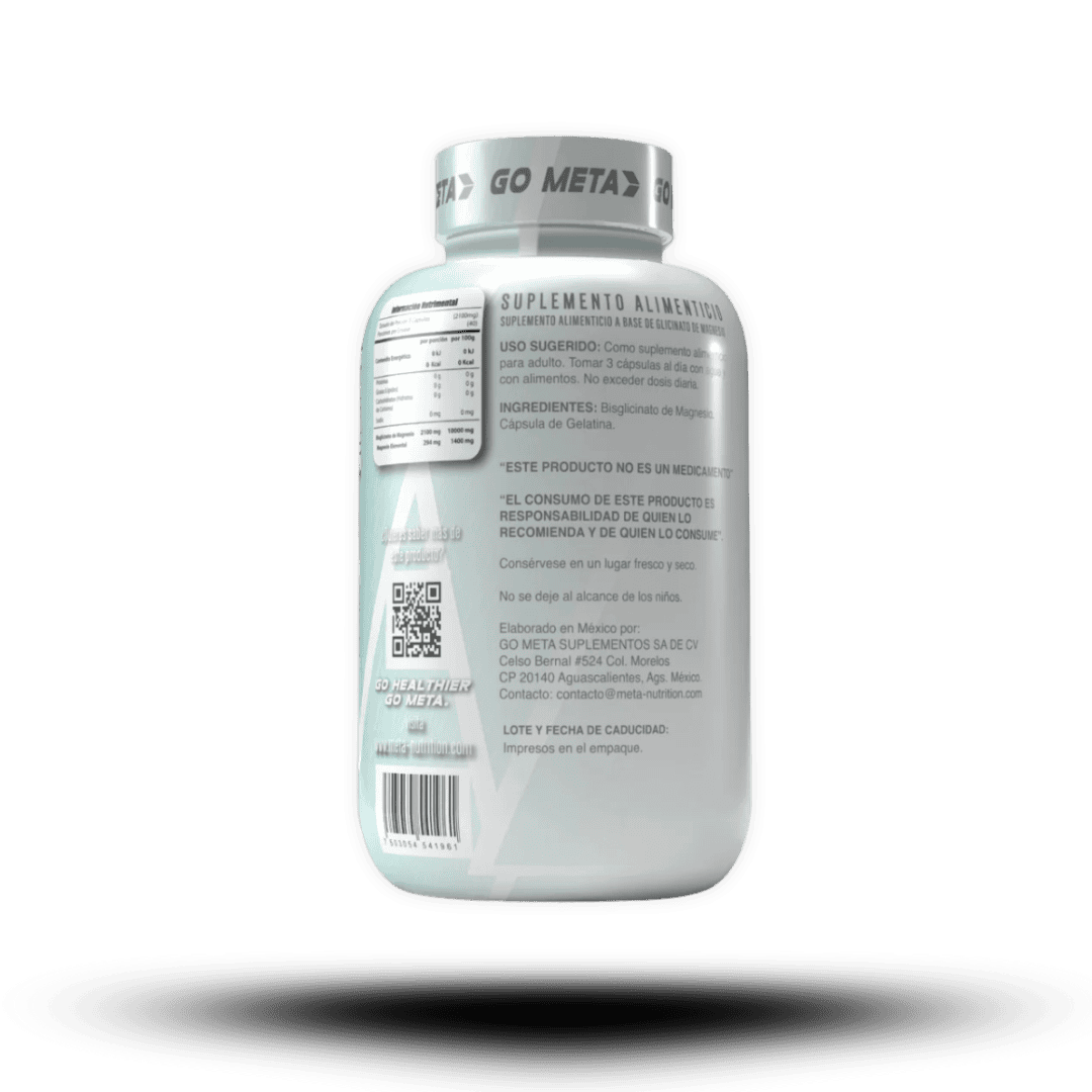 120 Caps | Glicinato de Magnesio Meta Nutrition