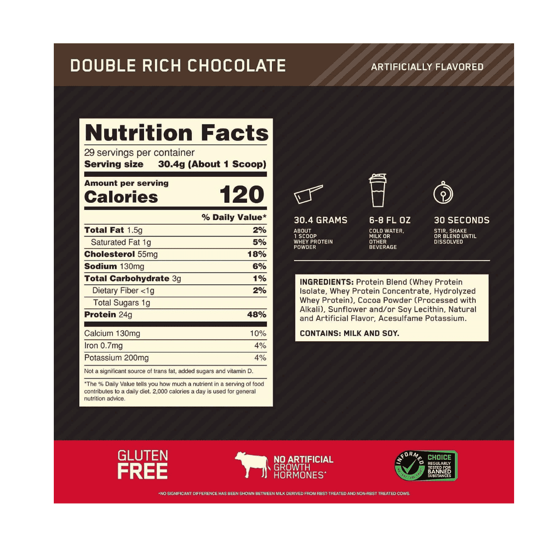 2 Lbs | Optimum Nutrition 100% Whey Gold Standard - Body Fit Supplements