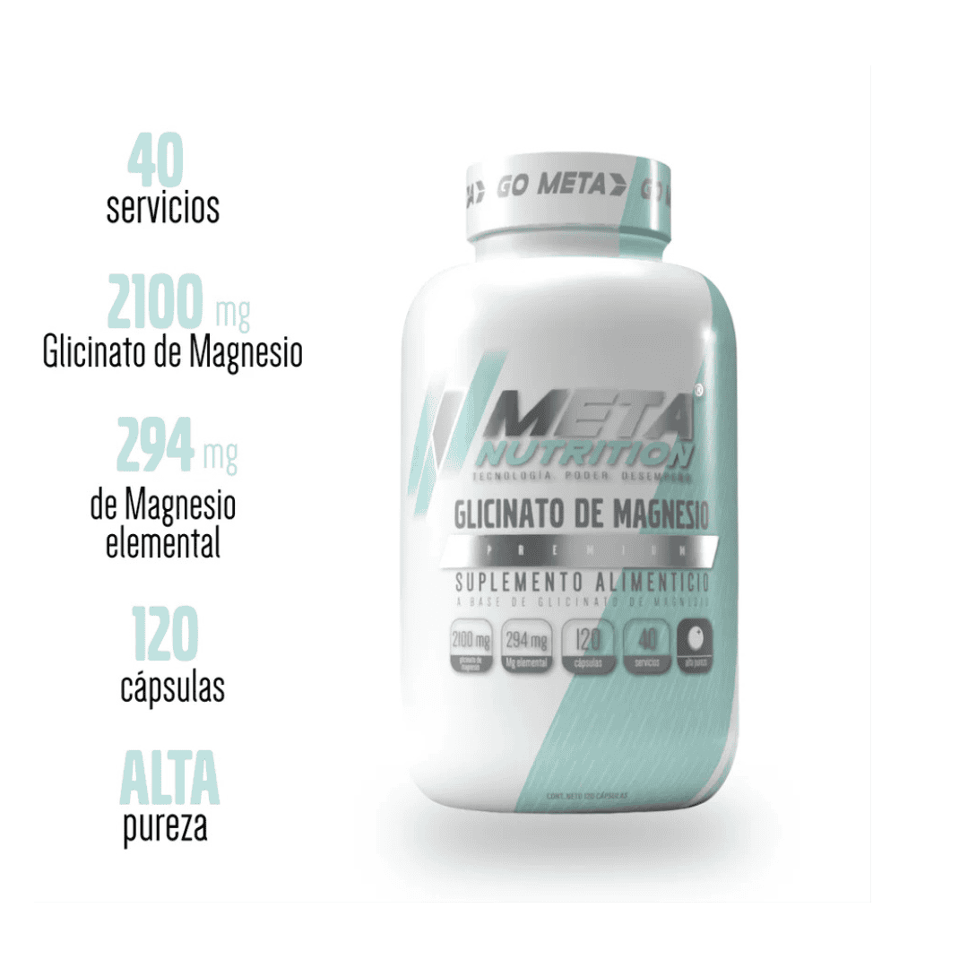 120 Caps | Glicinato de Magnesio Meta Nutrition