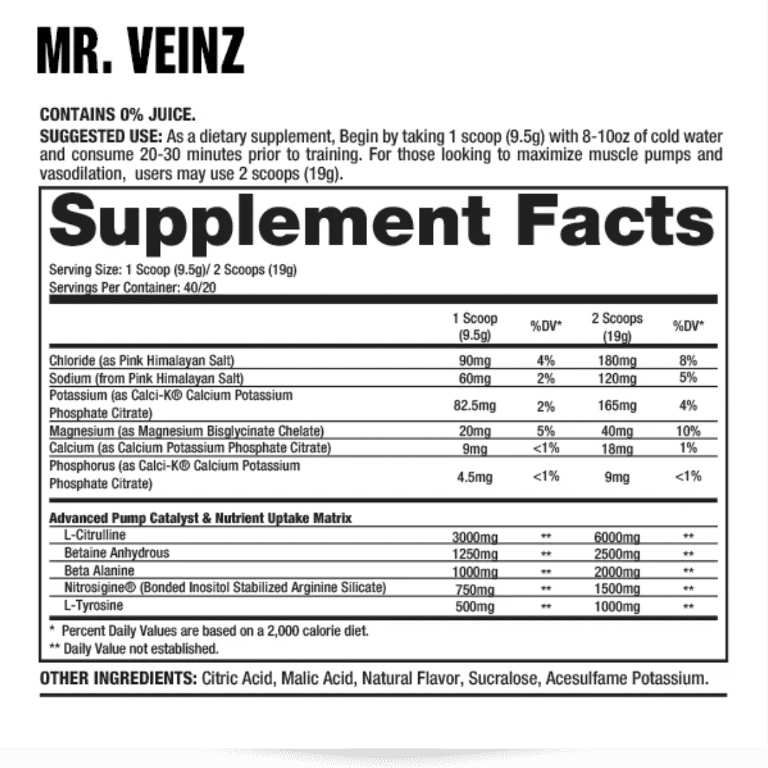 40 serv | Mr. Veinz Dragon Pharma Pre-entreno