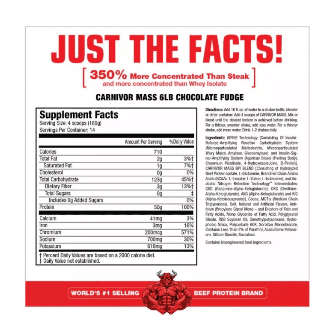 6 lbs | Proteina Musclemeds Carnivor Mass - Body Fit Supplements