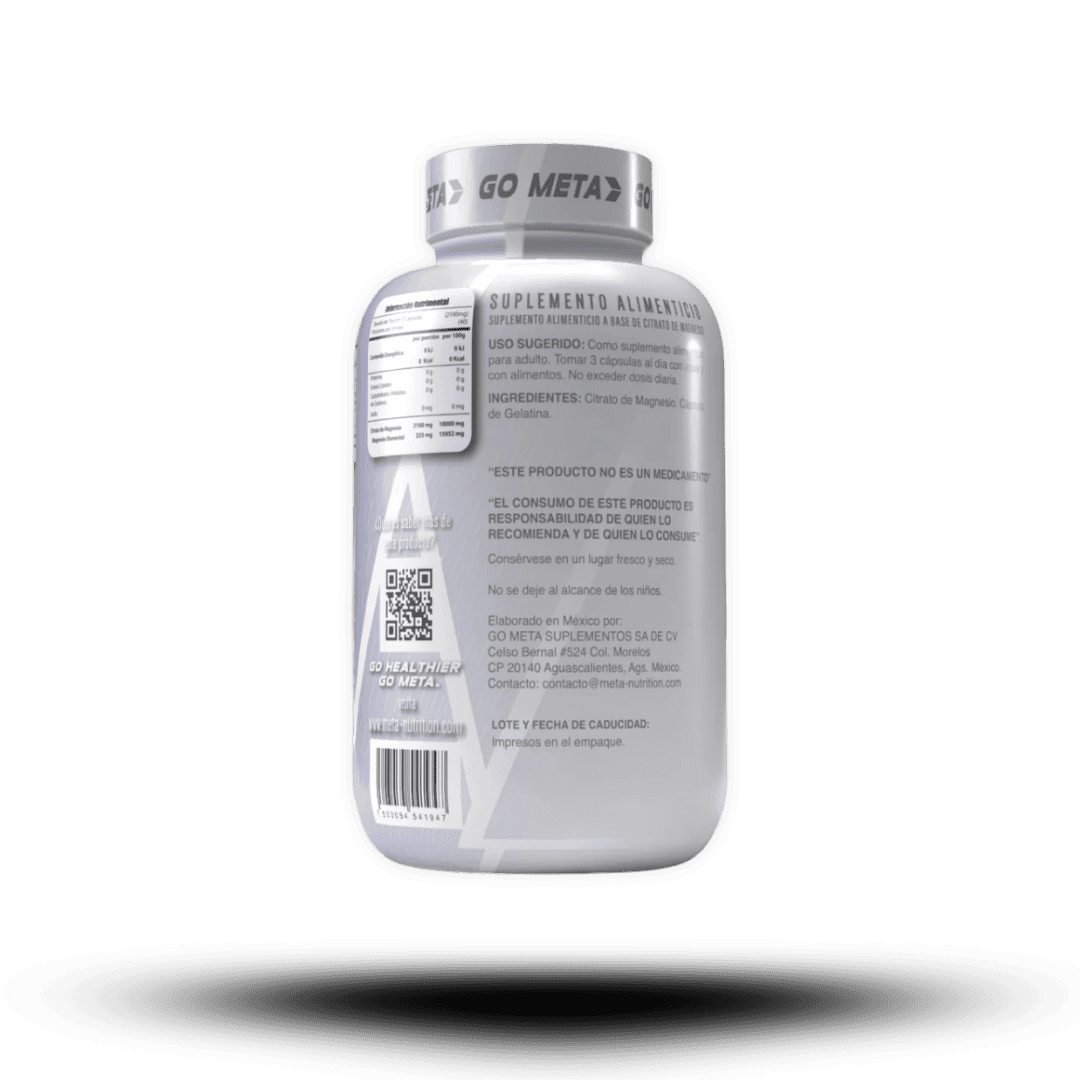 120 Caps | Citrato de Magnesio Meta Nutrition
