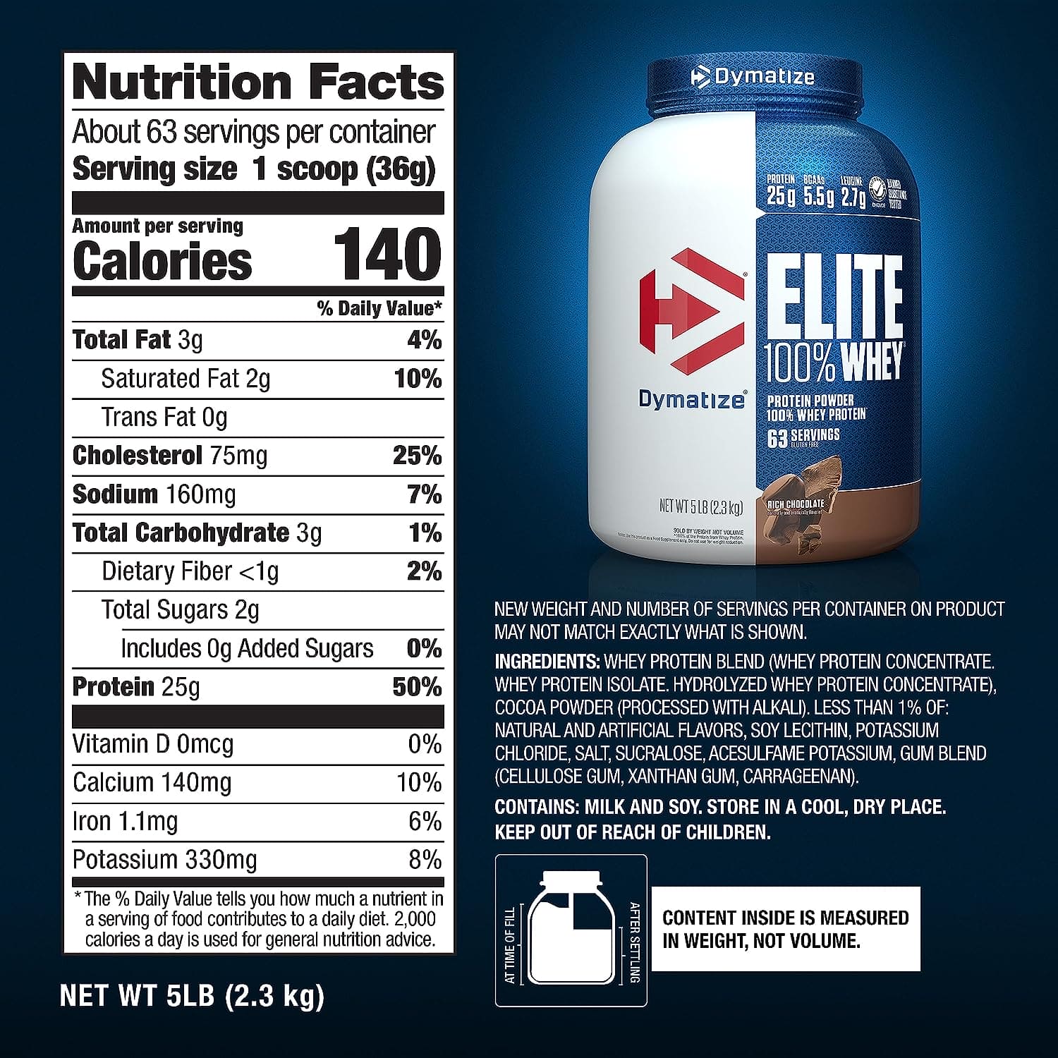 5 LBS | Proteina Dymatize Elite Whey - Body Fit Supplements