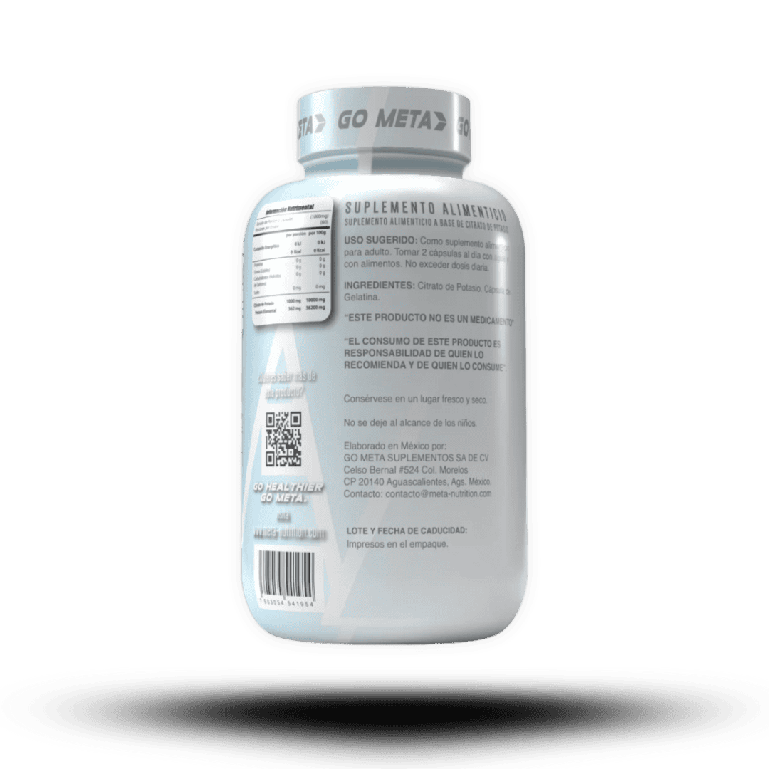 120 Caps | Citrato de Potasio Meta Nutrition