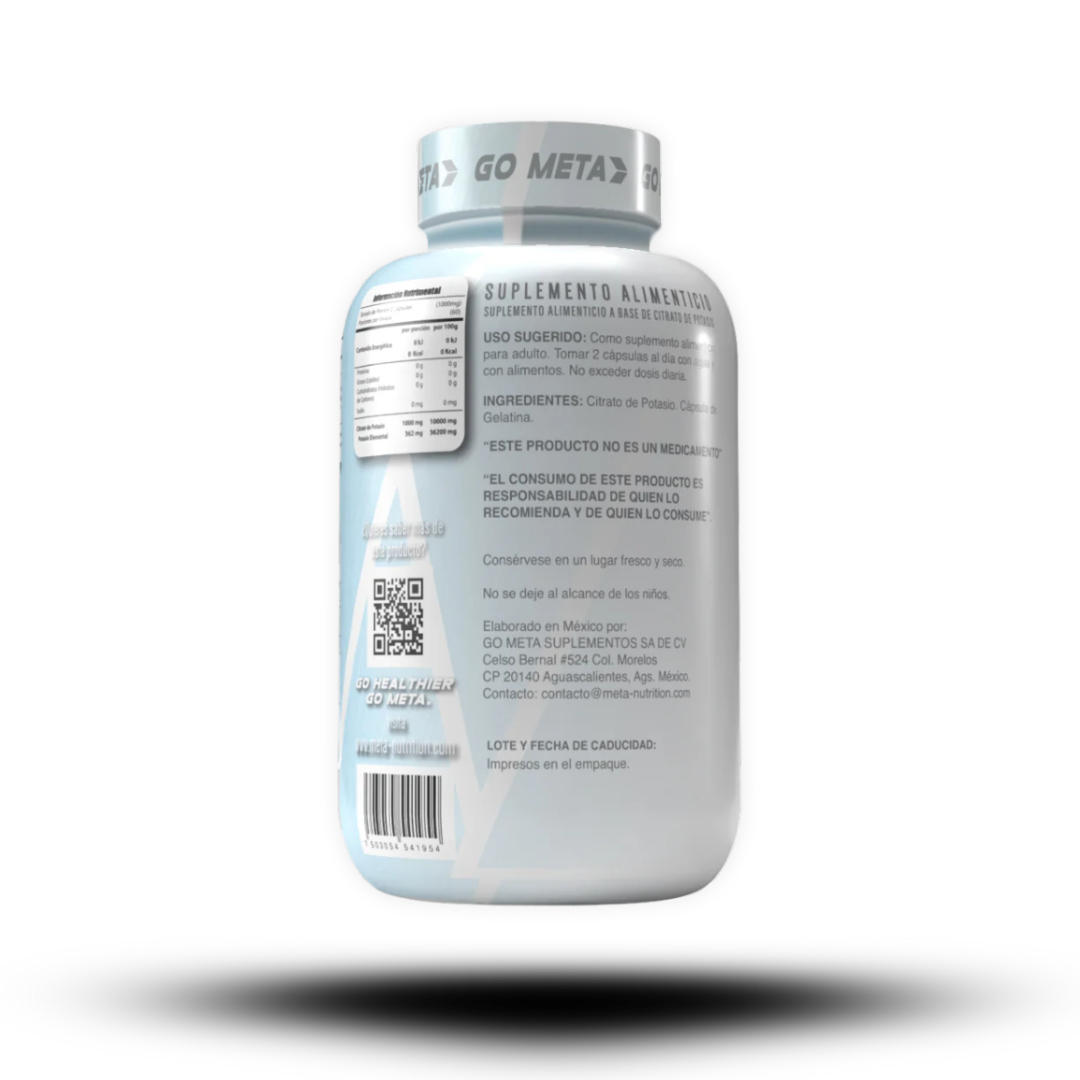 120 Caps | Citrato de Potasio Meta Nutrition