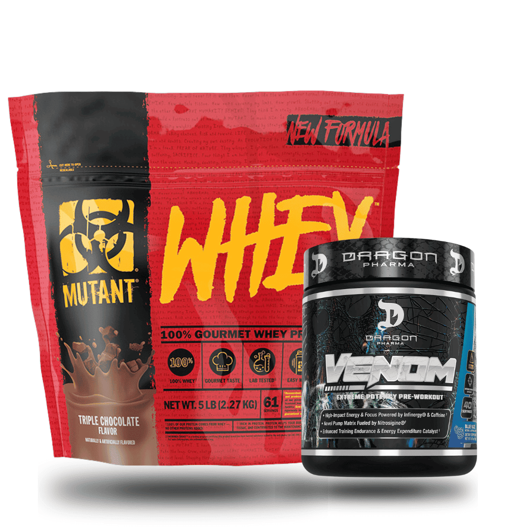 Paquete Proteina Mutant Whey + Pre entreno Venom 40 serv - Body Fit Supplements