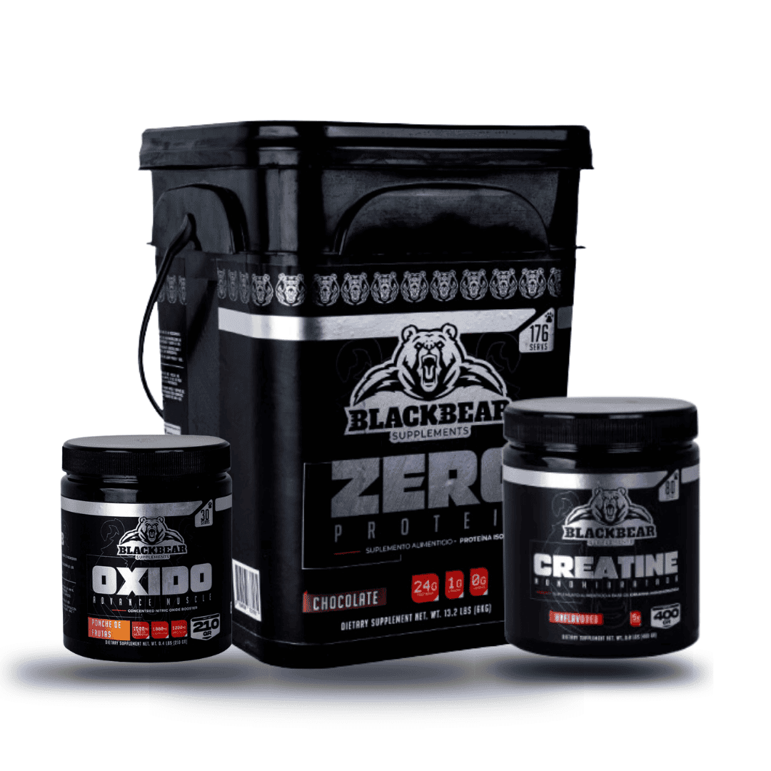 Paquete BlackBear Proteina + Creatina + Pre entreno - Body Fit Supplements