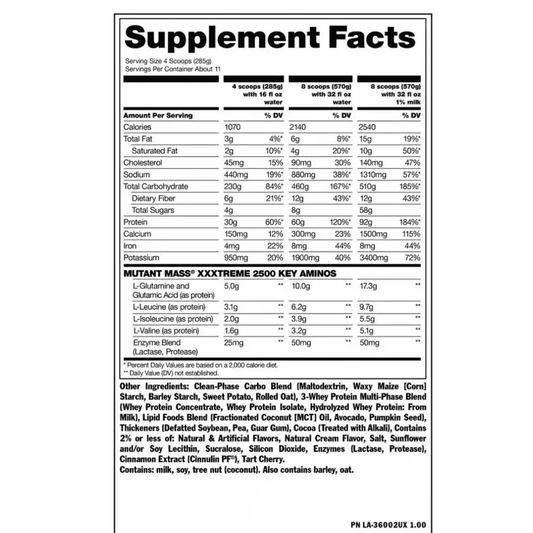 12 lbs | Mutant Mass Extreme 2500 - Body Fit Supplements
