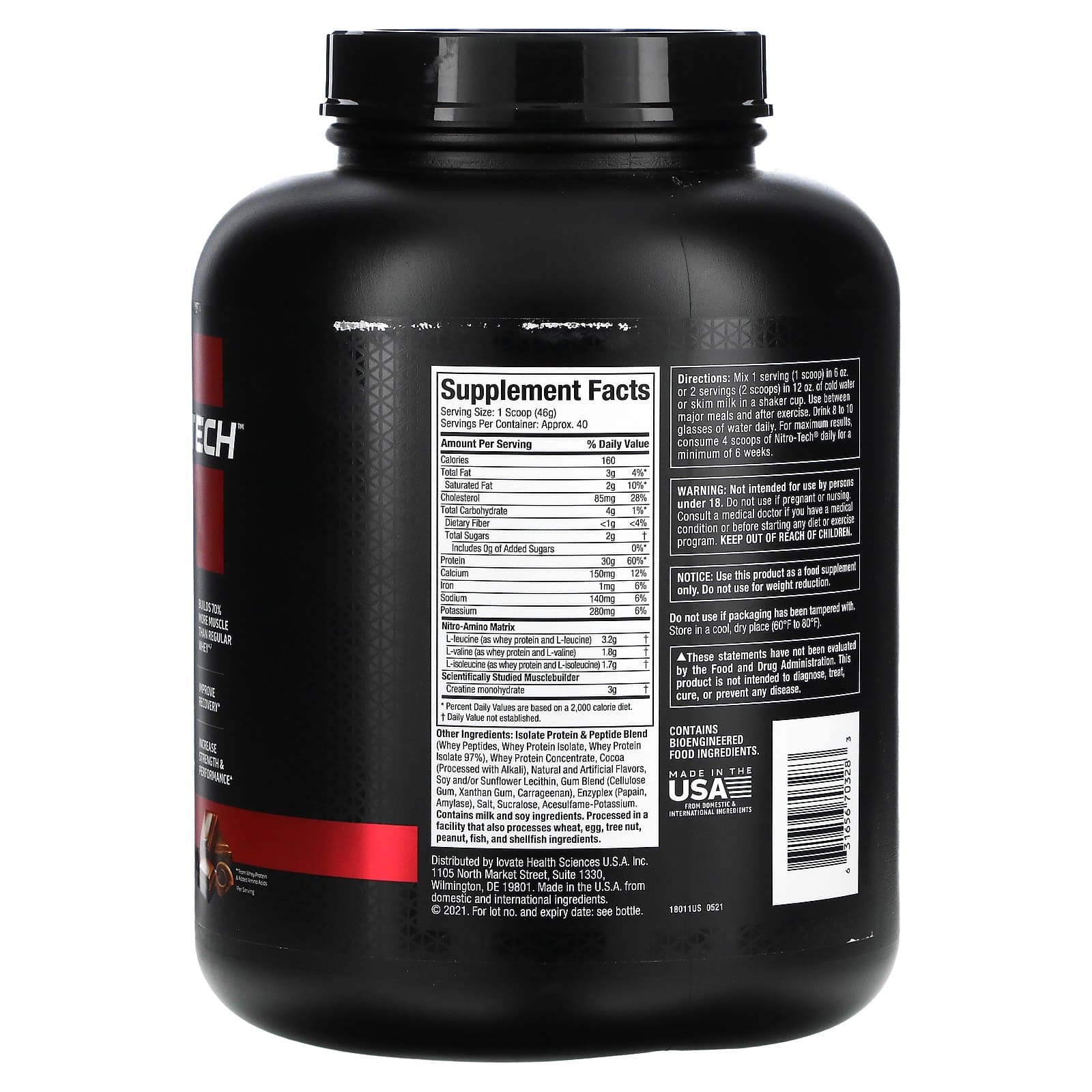 4 Lbs | Muscletech Nitro Tech Whey - Body Fit Supplements