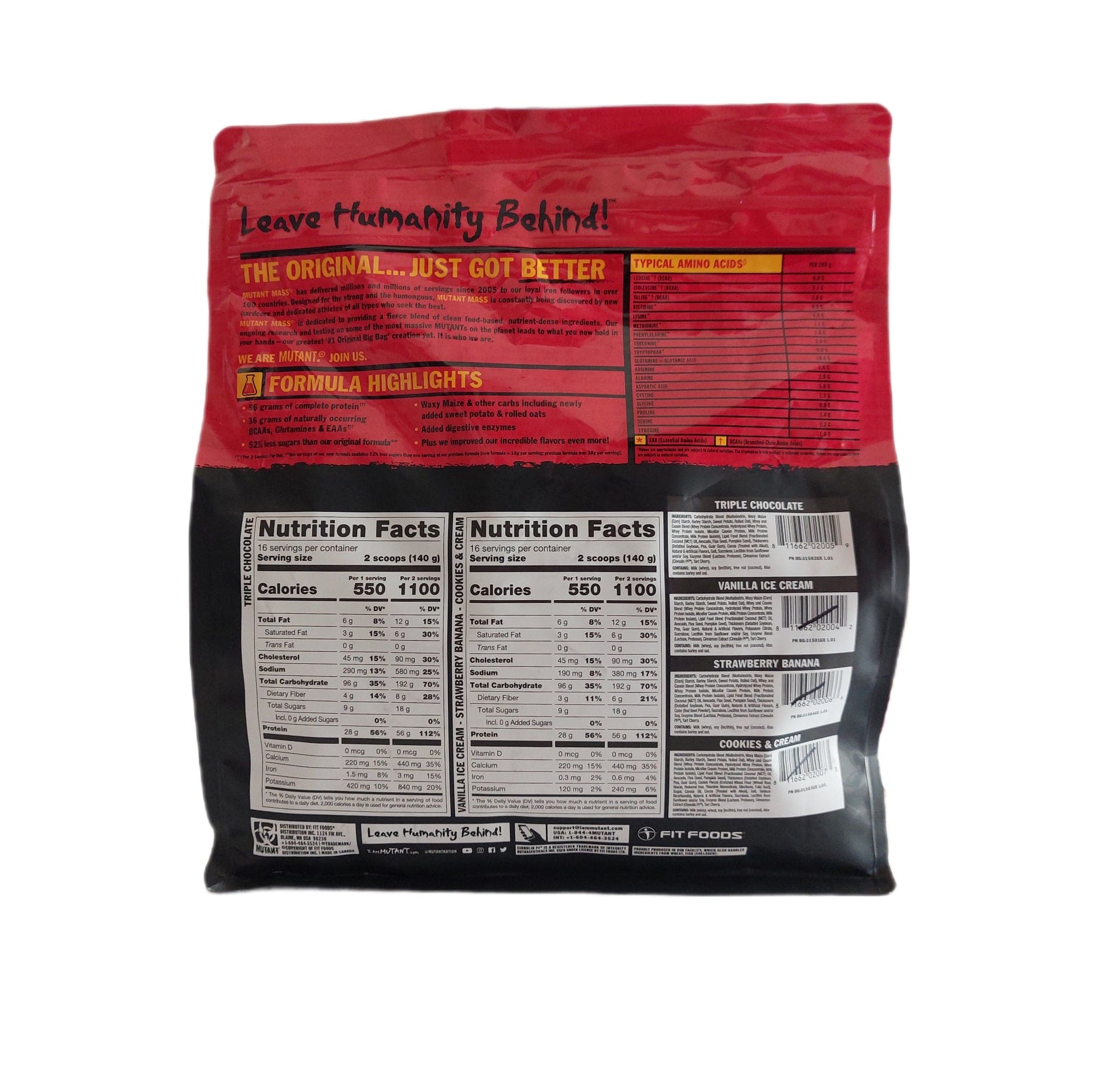 5 Lbs | Proteina Mutant Mass - Body Fit Supplements