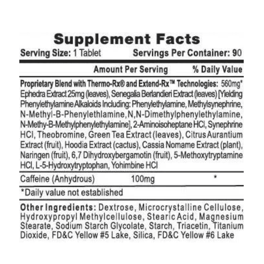 Lipodrene Amarillo - 90 caps - Body Fit Supplements