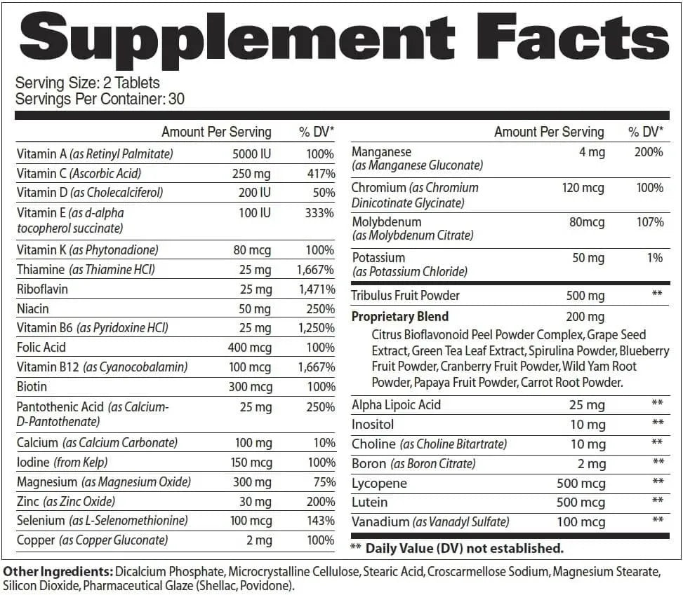 60 tabs | Multivitaminico - Mens Multi+Test GAT - Body Fit Supplements
