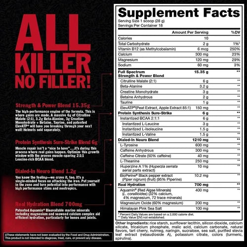 18 servicios | Pre Entreno Mutant Madness All In - Body Fit Supplements