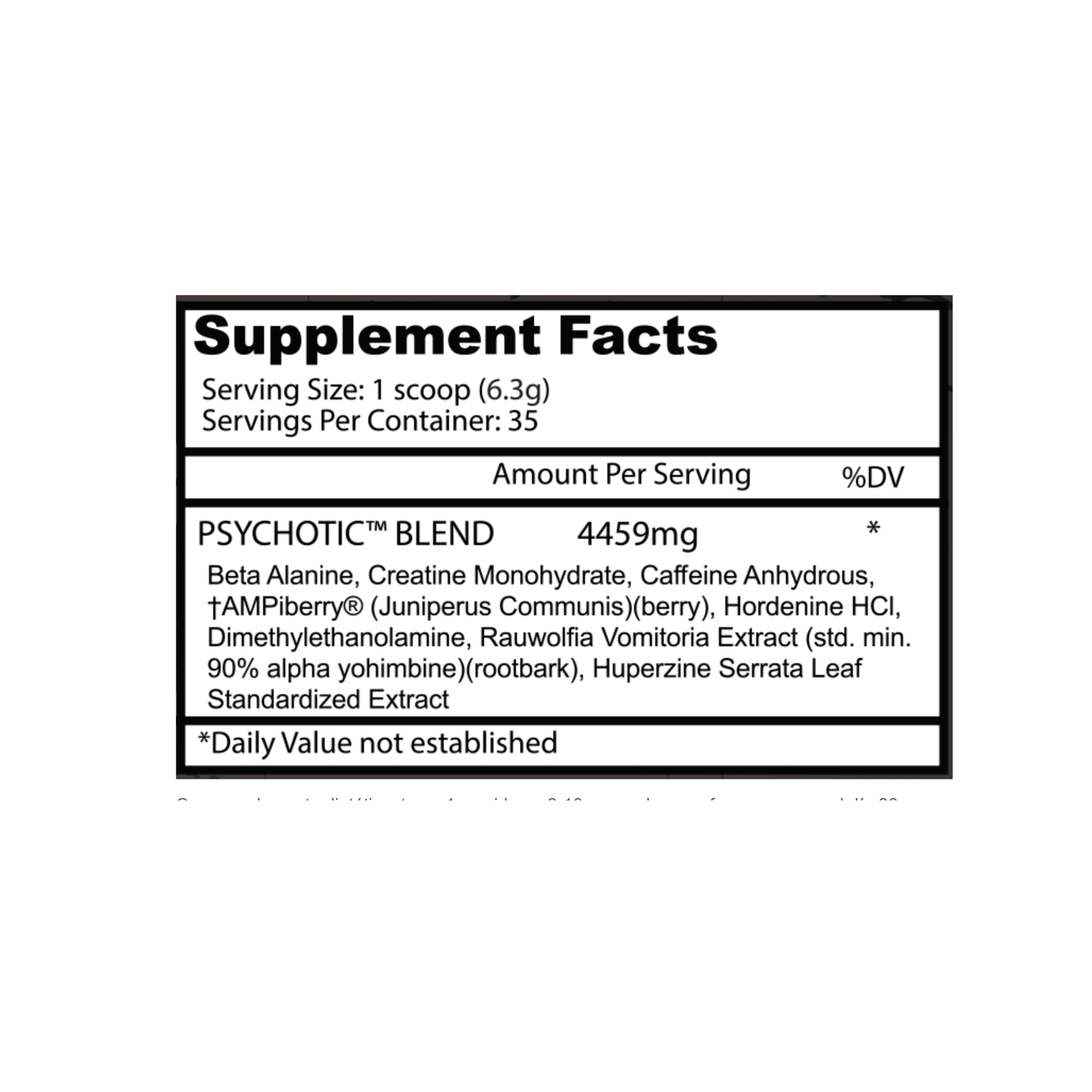 35 serv | Pre Entreno Insane Labs Psychotic Rojo - Body Fit Supplements